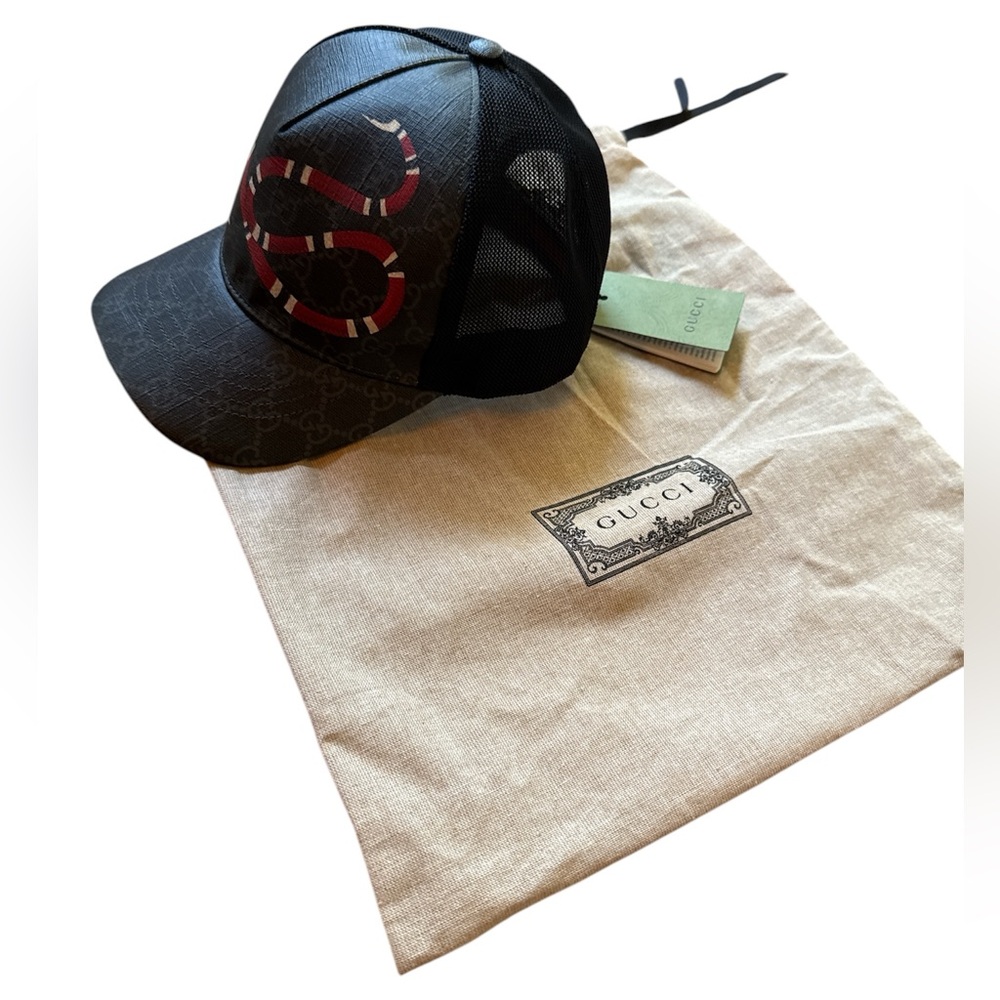 Gucci Black and Red Snake Cap - Picture 5 of 6